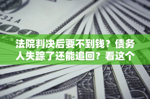 武汉法院判决后要不到钱？债务人失踪了还能追回？看这个方法！