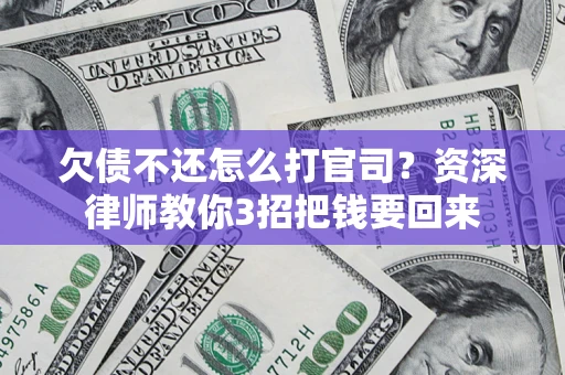 武汉欠债不还怎么打官司？资深律师教你3招把钱要回来