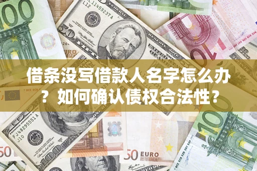 武汉借条没写借款人名字怎么办？如何确认债权合法性？